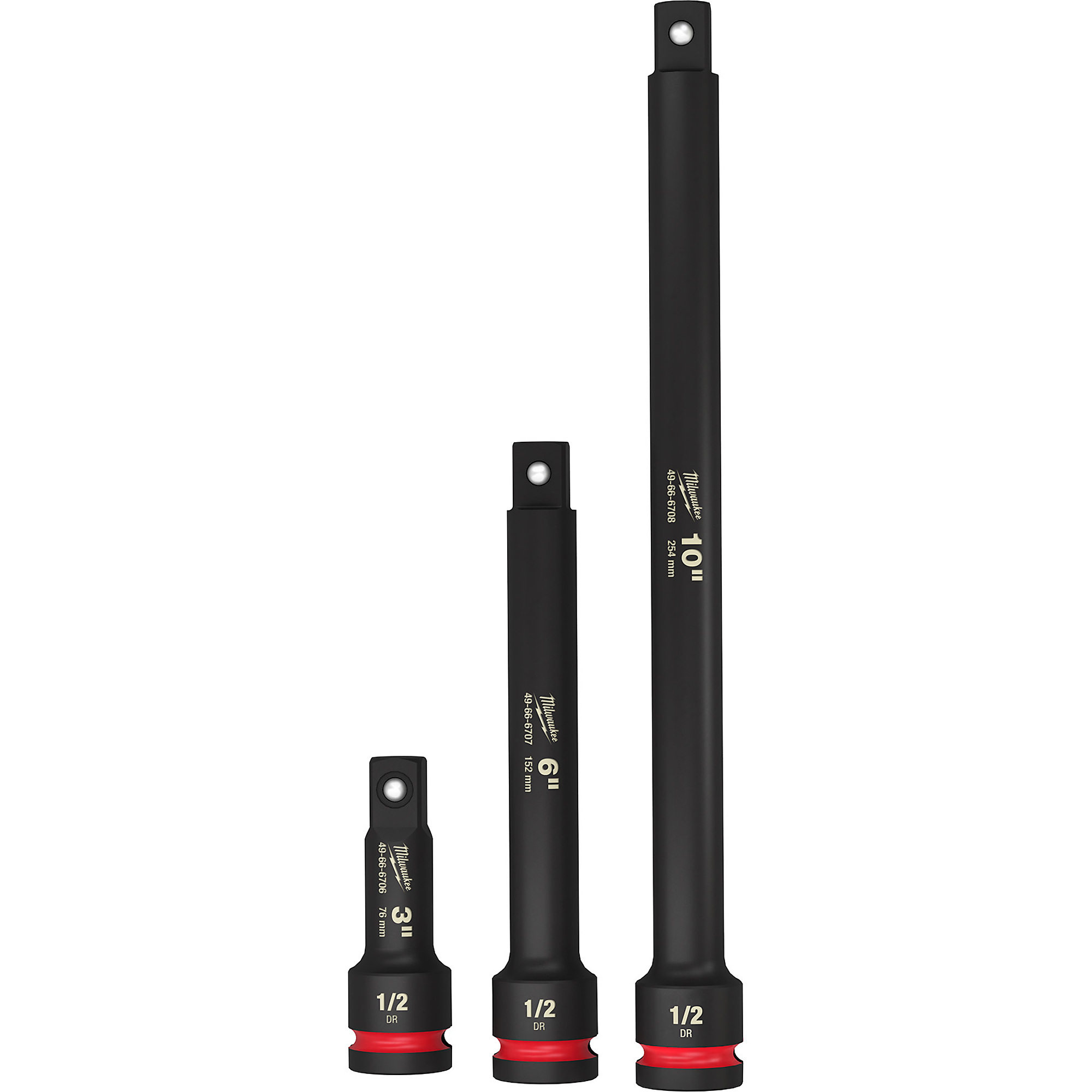 Milwaukee 3PC SHOCKWAVE™ Impact Duty 1/2"Drive Extension Set, Model# 49-66-6715